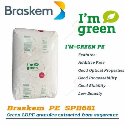 Polyethylene LDPE Plastic Pellets Sugarcane Material Green PE Braskem SPB681